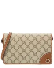 Gucci Gg Emblem Super Mini Gg Supreme Canvas & Leather Shoulder Bag Women's