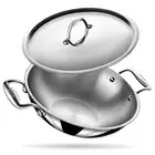 Stahl Artisan Triply Stainless Steel Kadai with Lid, 1.6 Ltr, 20 cm- Free Post