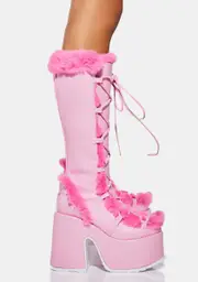 [Demonia] Pure Vigilance Platform Boots- Hot Pink