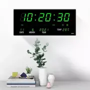 Digital Wall Clock Large LED Screen Display Clock w/ Temperature Date Calendar