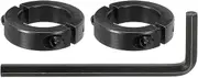 uxcell Bore 38 mm Double Split Shaft Collar 60 mm OD 15 mm Thickness Carbon Steel Locking Collar Clamp Style with Set Screw & Hex Wrench for Machine Tools Industry (Black, Pack of 2)