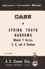 Case T Spring Tooth Harrow 2 3 4 Sec Operators Manual