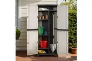 Gardeon Outdoor Storage Cabinet Box 173cm Lockable Cupboard Sheds Adjustable Rattan Beige