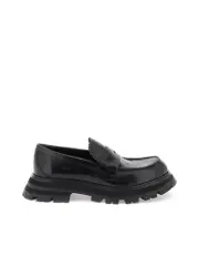 Alexander Mcqueen Brushed Leather Wander Loafers