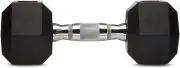 Rubber Encased Hex Dumbbell Hand Weight (5 pounds,Rubber Encased Hex Dumbbell)