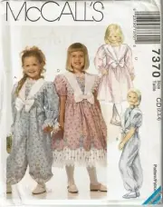McCalls Sewing Pattern 7370 Dress Jumpsuit Girls Size 2-4