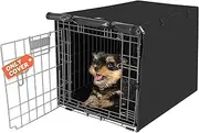 X-ZONE PET Double Door Dog Crate Cover - Polyester Pet Kennel Cover (Fits 24 30 36 42 48 inches Wire Crate)