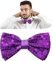 [Generic] Sequin Bow Ties for Men/Big Boys Pre-tied Adjustable Shiny Bow Tie Tuxedo Bowties for Banquet Party Wedding