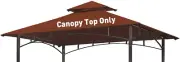 Grill Gazebo Replacement Canopy Roof, 5' X 8' Outdoor BBQ Gazebo Canopy Top Cove