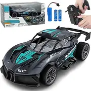 1:18 Scale 2.4ghz Rc Drift Car with PVC Explosion-Proof Body, Rubber Wear-Resistant Tires, High-Speed Racing Bike for Off-Road and Indoor Use (Blue)