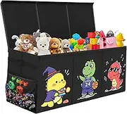 QYYDWN Extra Large Sturdy Toy Box, 40"x16"x14" Stuffed Animal Storage Bins with Lids, Collapsible Clothes Toy Chest Bins for Boys, Girls,Toddlers, Living Room Area Basket Organization and Storage