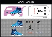 HotWheels(1/64), Kool Kombi "Air Jordan 008" Waterslide,PrintedWhiteFirst,Decals