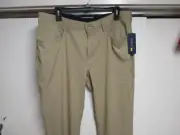 JACK NICLAUS MENS GOLF PANTS (34/30) NWT BEIGE FLAT FRONT BREATHABLE & STYLISH