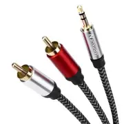 3.5mm to 2RCA Audio Cable 30ftNylon-Braided 3.5mm AUX to 2RCA Audio Cable fo