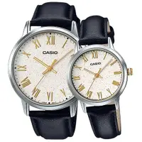 在飛比找ETMall東森購物網優惠-【CASIO 卡西歐】送禮首選 甜蜜浪漫情人對錶 指針錶 皮