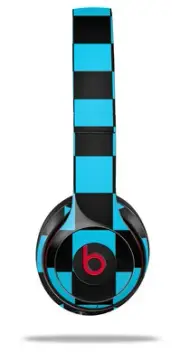 Skin Wrap for Beats Solo Wireless 2 3 4 Checkers Blue SKIN ONLY