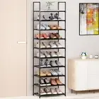 10-Tier Tall Shoe Rack Adjustable Sturdy Shelf Organizer for Closet Entryway