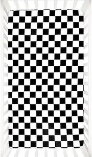 DILIMI Fitted Crib Sheets for Baby Boys and Girls, Ultra-Soft Breathable Baby Crib Sheet Fits Standard Crib and Toddler Mattress, Black Checkered