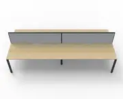 RAPIDLINE DELUXE PROFILE LEG WORKSTATION With Screen 4 Person Double Sided W1200 x D750 x H730mm (per user) Natural Oak Top Black Frame