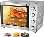 Electric Oven 60 Liter, Electric Hummer Pro Oven, Glass Door with Control Handle, New Ultra-Fast Convection System, Stainless Steel, Perfect for baking and grilling, silver