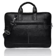 Men's Black Synthetic Leather Briefcase Best Laptop Messenger Bag Satchel Men.