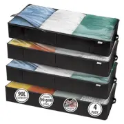 Closet Organizers and Storage - Maximize Space with Under Bed 4 Pack Black