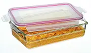 Glasslock Oven Safe Glass Rectangular Baking Dish, 2200 ml Capacity, Clear, OCRP-220