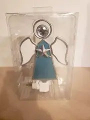 Kirkland's Blue & White Angel Plug In Night Light Glass & Metal NEW in Box