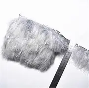 YUMAO 10 Meters Natural Marabou Feathers Trims Fringe Turkey Feathers for Crafts Ribbon Clothing Decoration Pheasant Plumas 0216 (Color : Grey)
