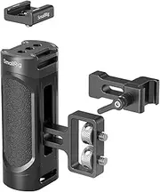 SmallRig Mini Camera Side Handle with NATO and 1/4"-20 Screws Installation Options, for Left and Right Hand, with 1/4"-20 Threaded Holes, Wrist Strap Holes, Cold Shoe, Up and Down Adjustable - 4816