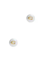 Coach Coin C Freshwater Pearl Stud Earrings ONE SIZE
