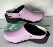 Sanita Freya Patent Leather Flexible Clogs in Purple Sz 40 Us 9.5