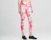 MSRP $68 Josie Natori Solstice Printed 7/8 Leggings ONLY Pink Size XS