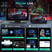 Portable Car Radio Wireless CarPlay Android Auto with Dash Cam Backup Camera Car Stereo Screen 7''