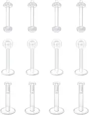[LAURITAMI] Piercing Plastic Lip Piercing Stud Labret Ring Retainer Set 16G Bioflex Tragus Helix Cartilage Lip Piercing