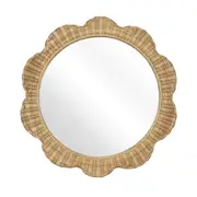 [Florabelle Living] Belle Rattan Scallop Round Mirror Natural