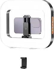 Rechargeable Selfie Portable Ring Light – Adjustable Bicolor Fill Light, Phone Video Stabilizer for iPhone with Phone Holder, for Videos, Makeup and Live Streams (White)