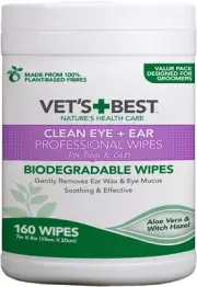 VET'S BEST Clean Eye + Ear Professional Wipes for Dogs & Cats 160pc