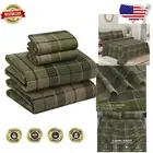 Breathable & Cozy King Size Flannel Sheet Set - 100% Cotton, All Seasons Comfort