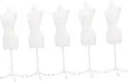 KONTONTY 5pcs Doll Clothes Rack Miniature Mannequin Stand for Dress Display Safe Smooth Doll Dress Form Support Birthdays Parties