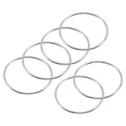 70mm(2.76") OD Metal O Ring Non-Welded Craft Hoops for DIY Silver Tone 6pcs