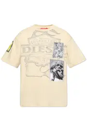 Diesel T-Boxt-Slits-R8 Patch Detailed T-Shirt M yellow