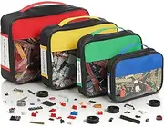 KIBAGA Ultimate Storage Organizer Bags Set of 4 - The Perfect Storage Box Case For Lego Duplo, Friends, Technic - Great Organizers For Toys and Puzzles incl. Name Tag Pockets, kiba-toybags_23-131