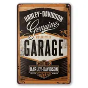 Tin Sign Harley-davidson Garage Genuine Motor Cycle Rustic Look Decorative