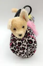 Sassy Pet Saks by Douglas Bag Purse / Pink leopard print / feathery pink / heart