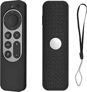 Checkzed TV Remote Case for 2021/2022 TV 4K Siri Remote, Silicone Cover for TV 4K 6th Gen Remote Control, Anti-Slip, Shockproof Silicone Apples Remotes Case (Black)