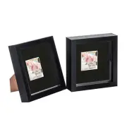 2x 6 x 6 3D Box Frame Photo Picture Deep Display Shadow 2 x 2 Mount Black/Black