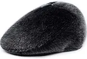 [XolngYYeng] Mens Newsboy Caps Faux Fur Driving Hunting Hat Beret Cabbie Flat Cap Beanie Sports Hat Cycling Ski Snow Cold Weather Dad Hats Caps Golf Driving Hat Hunter Visor Hats Xmas Gifts