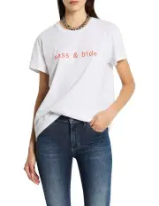 [Sass & Bide] The Classics Logo Tee in Ivory/Pink