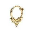 14K Yellow Gold Clicker Septum Hoop 16g, Indian Piercing Jewelry, Nose Ring